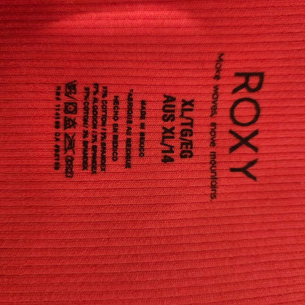 Roxy Red Ribbed Sleeveless Tank Top - Picture 4 of 4
